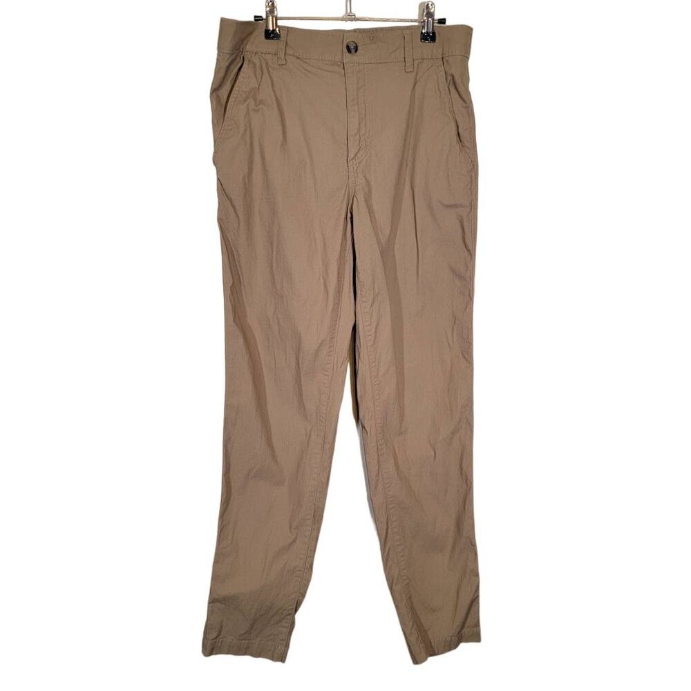 Eddie Bauer Ripstop Outdoor Pants Flat Front Straight Leg Pockets Tan 32 X 32